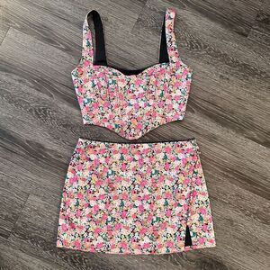 For Love and Lemons Gladiola Corset Top and Skirt Set